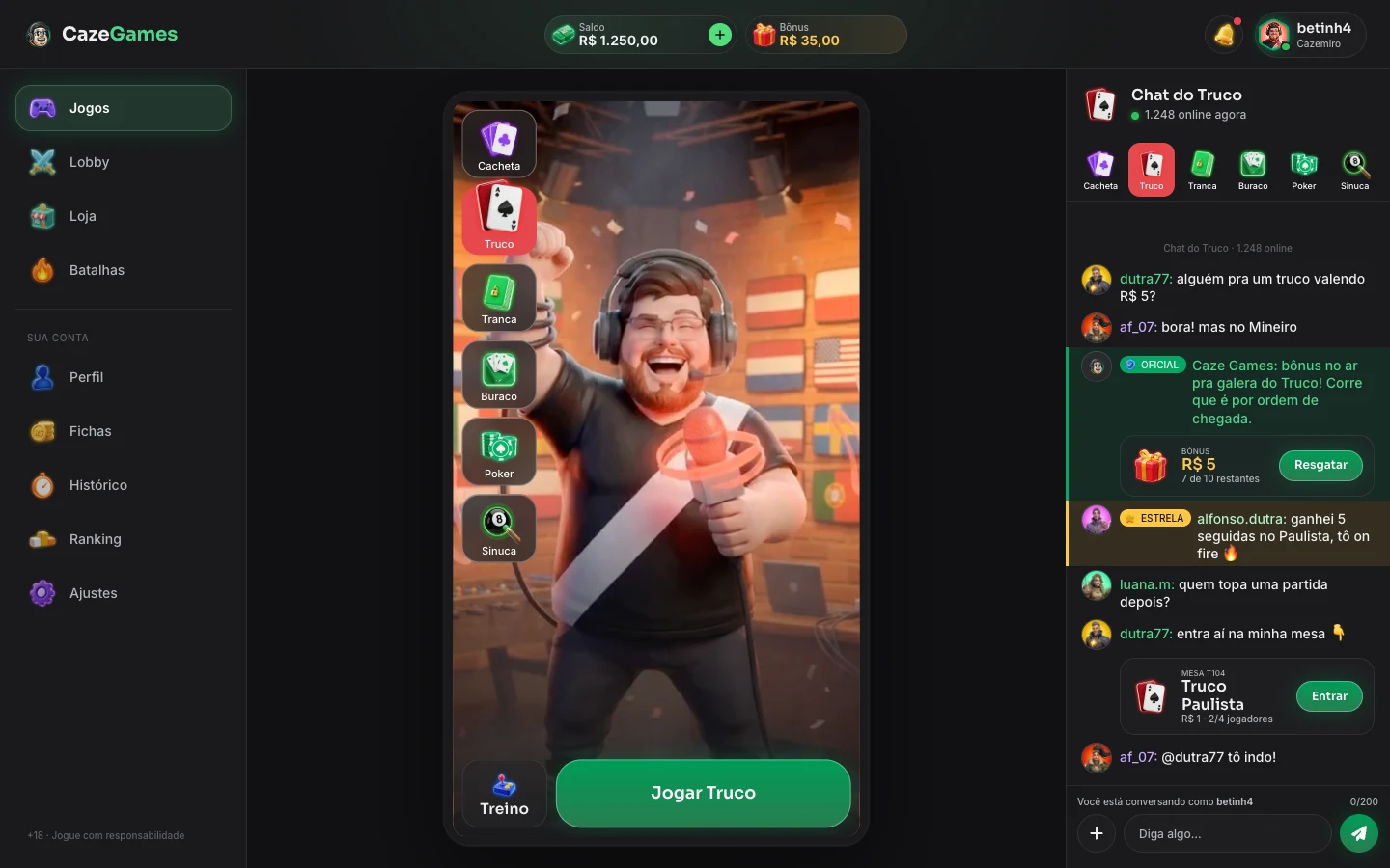 Caze Games no computador