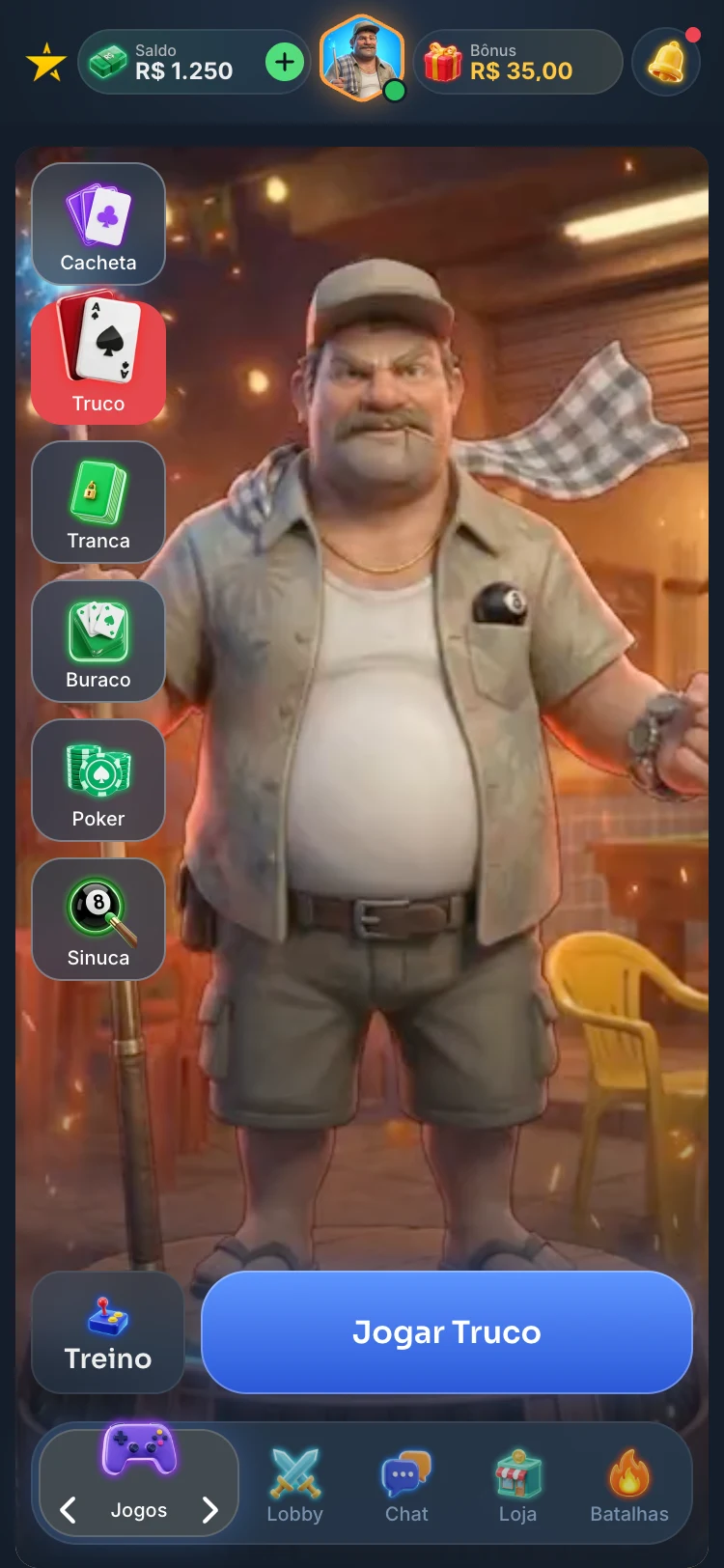 Home com o personagem